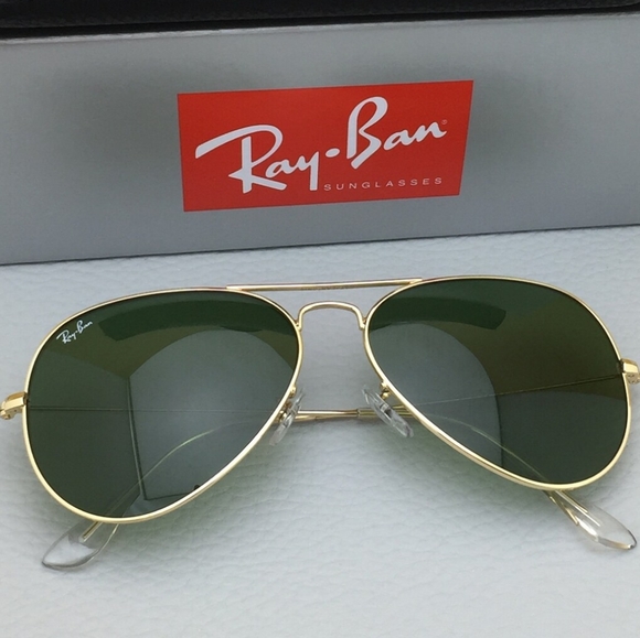 LIKE NEW RayBan Aviator RB3025 Green Lens Ray ban Sunglasses - Picture 8 of 14